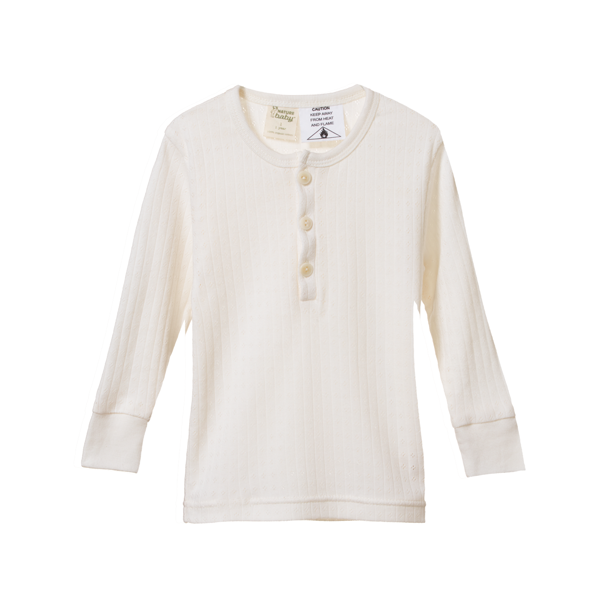 2PC LONG SLEEVE POINTELLE PYJAMAS | Natural-Extra Img - 1