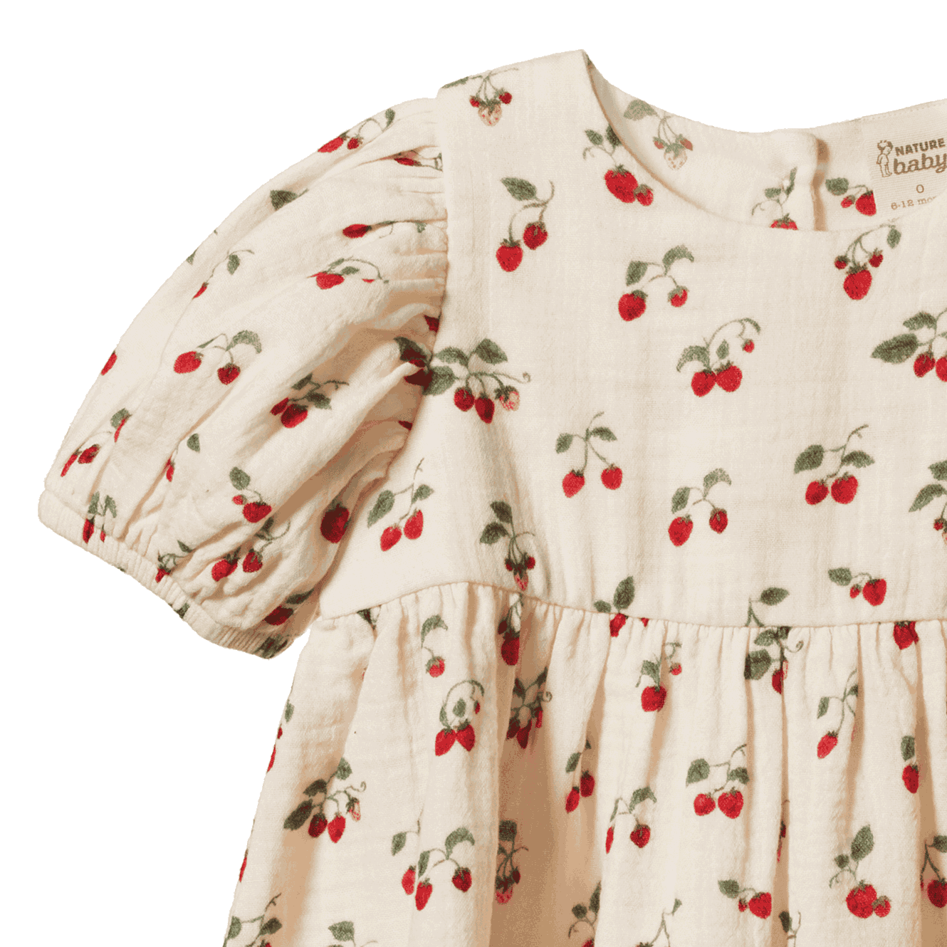 ALBERTINE DRESS MUSLIN | Strawberry Blush Print-Extra Img - 3