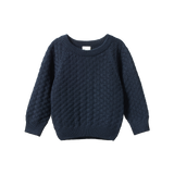 BILLY JUMPER | Navy Basket Knit-Web-front