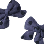 BOW HAIR CLIPS 2 PACK | Violet Polka Dot Print-Web-hover