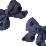 BOW HAIR CLIPS 2 PACK | Violet Polka Dot Print-Web-hover