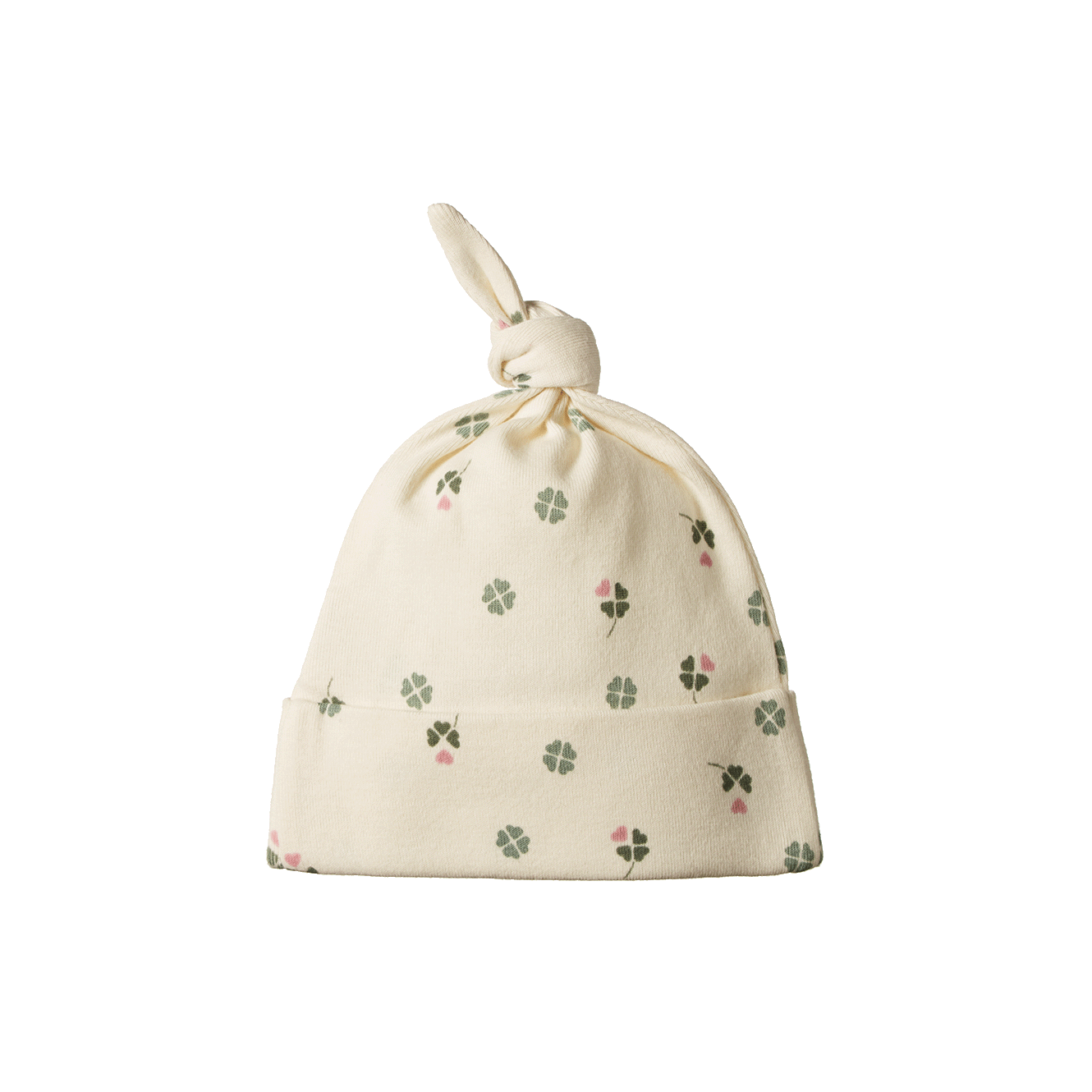 COTTON KNOTTED BEANIE | Lucky Print-Web-front
