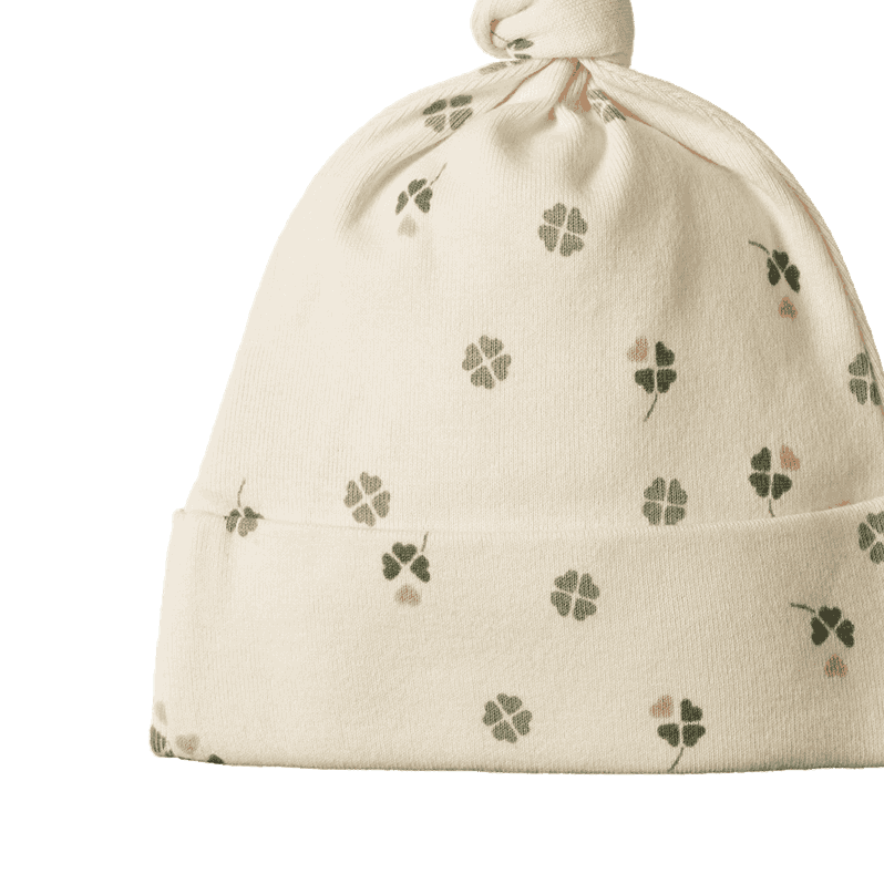 COTTON KNOTTED BEANIE | Lucky Print-Web-hover
