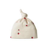 COTTON KNOTTED BEANIE | Raspberry Print-Web-front