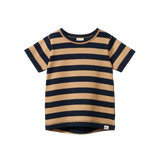 RIVER TEE | Navy/Caramel Stripe-Web-front