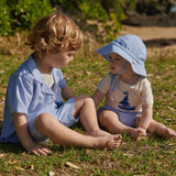 JAMES SHORTS LINEN | Blue Stripe-Extra Img - 1