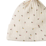 KNOTTED BEANIE POINTELLE | Aster Floral Print-Extra Img - 2