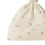 KNOTTED BEANIE POINTELLE | Posey Blossom Print-Web-hover