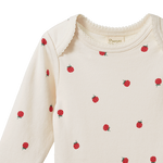 LONG SLEEVE BODYSUIT | Raspberry Print-Extra Img - 2