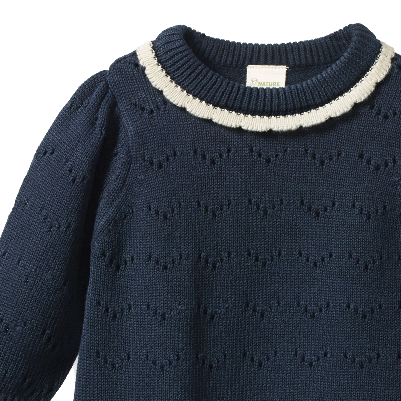 LONG SLEEVE MAEVE TEE | Navy Pointelle-Extra Img - 2