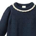 LONG SLEEVE MAEVE TEE | Navy Pointelle-Extra Img - 2