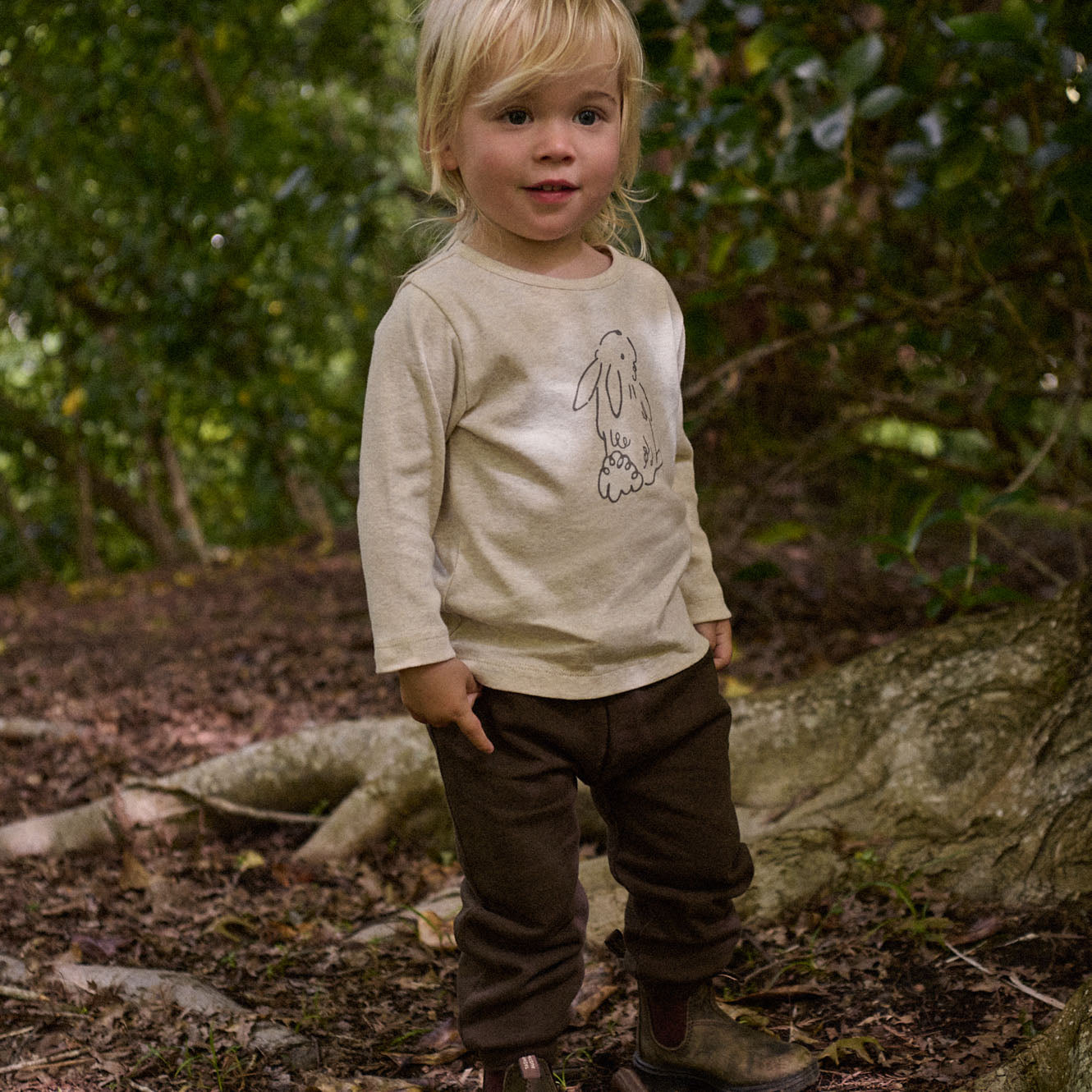 LONG SLEEVE RIVER TEE | Bramble Bunny Print-Extra Img - 1