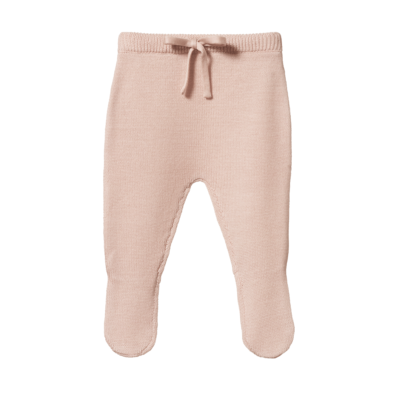 MERINO KNIT FOOTED ROMPERS | Rose Dust-Web-front