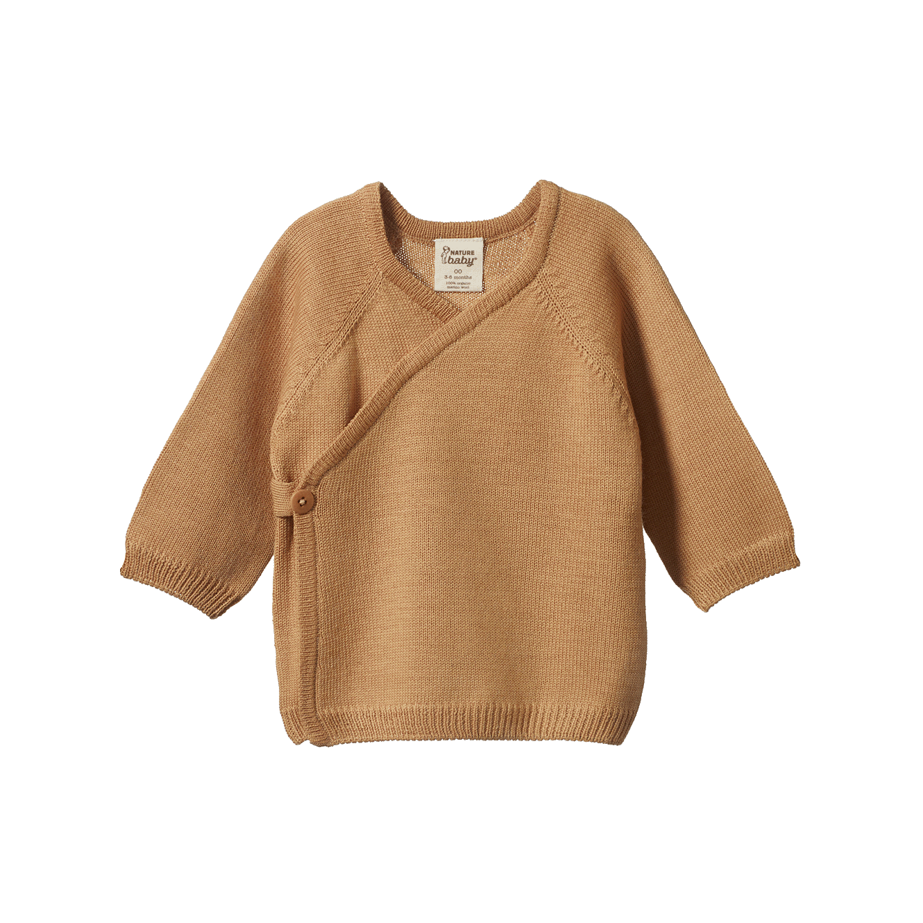 MERINO KNIT KIMONO JACKET | Caramel-Web-front