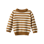 MERINO KNIT PULLOVER | Toffee Bold Stripe-Web-front