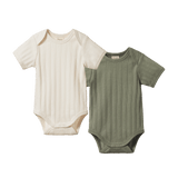 2 Pack Derby Bodysuit Short Sleeve - short sleeve bodysuits - Nature Baby