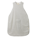 ORGANIC COTTON & MERINO SLEEPING BAG | Grey Marl Stripe-Web-front