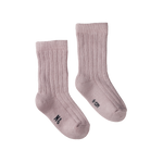 ORGANIC COTTON RIB SOCKS | Lilac-Web-front