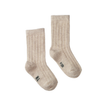 ORGANIC COTTON RIB SOCKS | Oatmeal Marl-Web-front