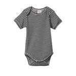 SHORT SLEEVE BODYSUIT | Navy Stripe-Web-front