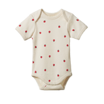 SHORT SLEEVE BODYSUIT | Raspberry Print-Web-front