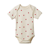 SHORT SLEEVE BODYSUIT | Raspberry Print-Web-front