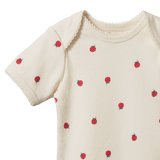 SHORT SLEEVE BODYSUIT | Raspberry Print-Web-hover