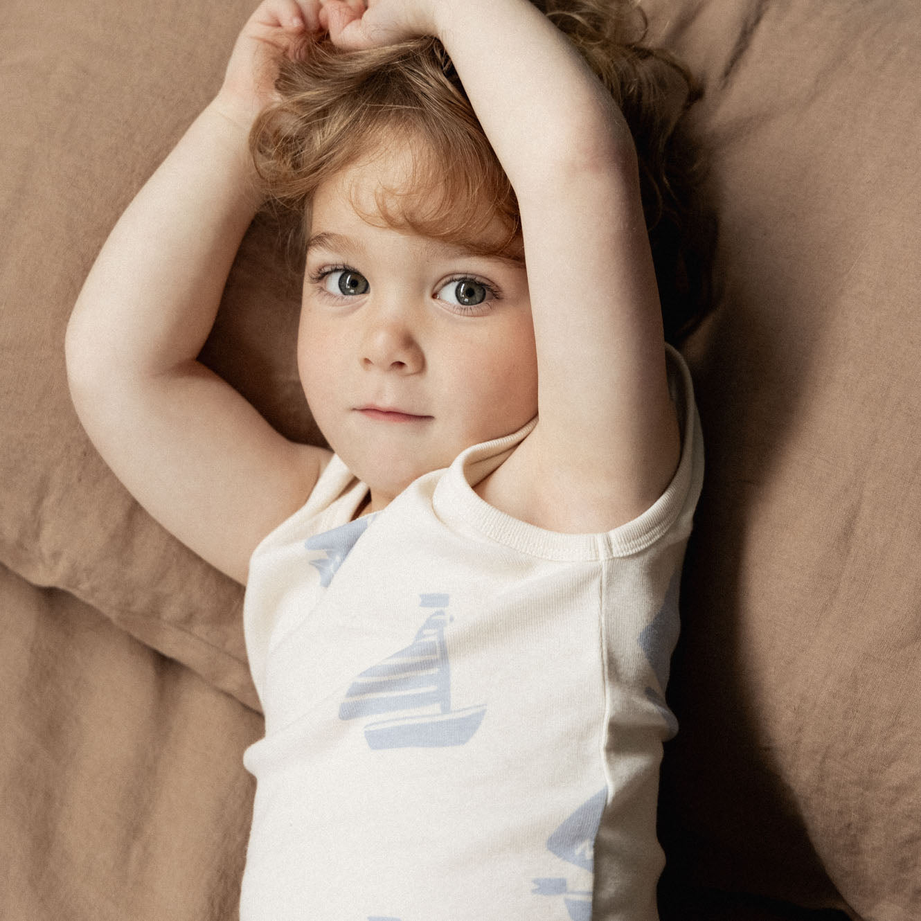 SINGLET PYJAMA SET | Regatta Blue Print-Extra Img - 2
