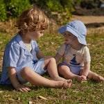 STRETCH JERSEY S/S BODYSUIT | Sail Boat Print-Extra Img - 2
