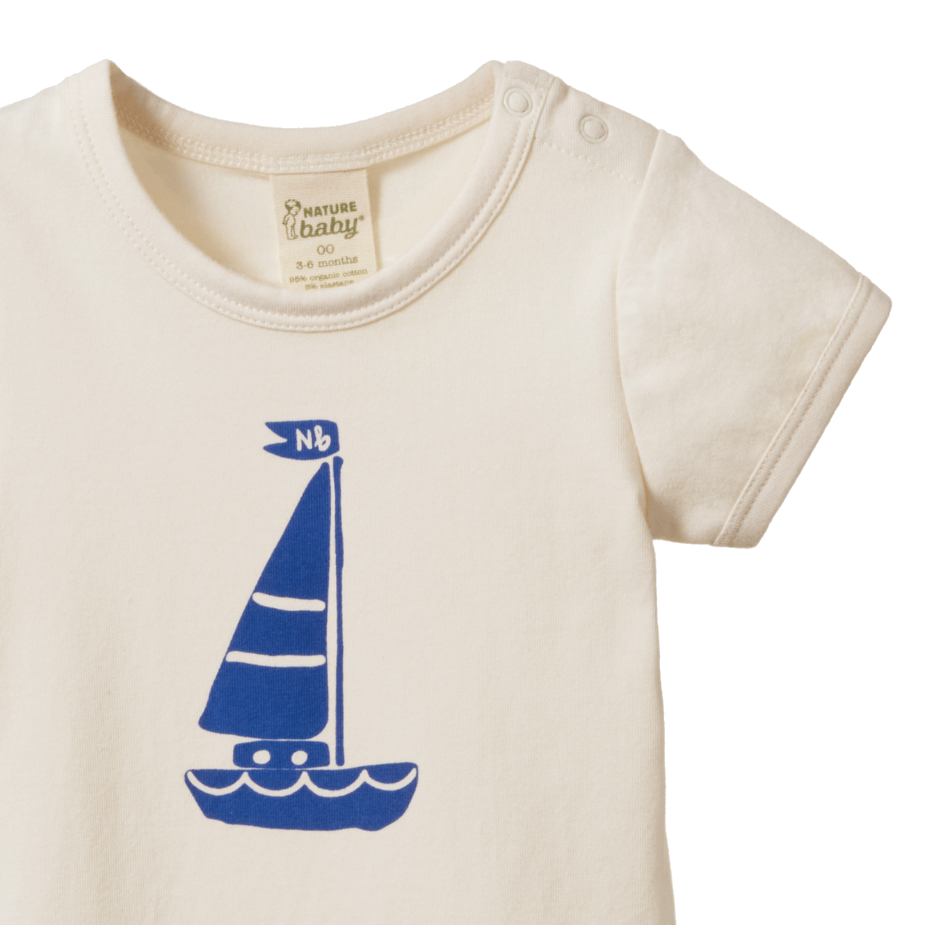 STRETCH JERSEY S/S BODYSUIT | Sail Boat Print-Extra Img - 3