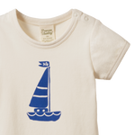 STRETCH JERSEY S/S BODYSUIT | Sail Boat Print-Extra Img - 3