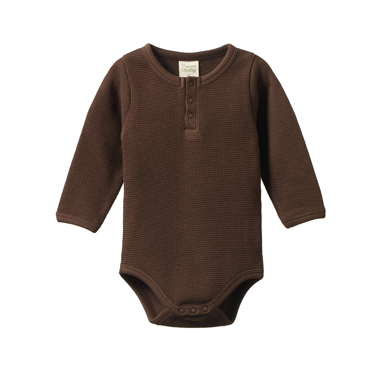 HENLEY L/S BODYSUIT WAFFLE | Pinecone-Web-front