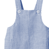 TUCKER SHORTIE OVERALLS LINEN | Blue Stripe-Extra Img - 2