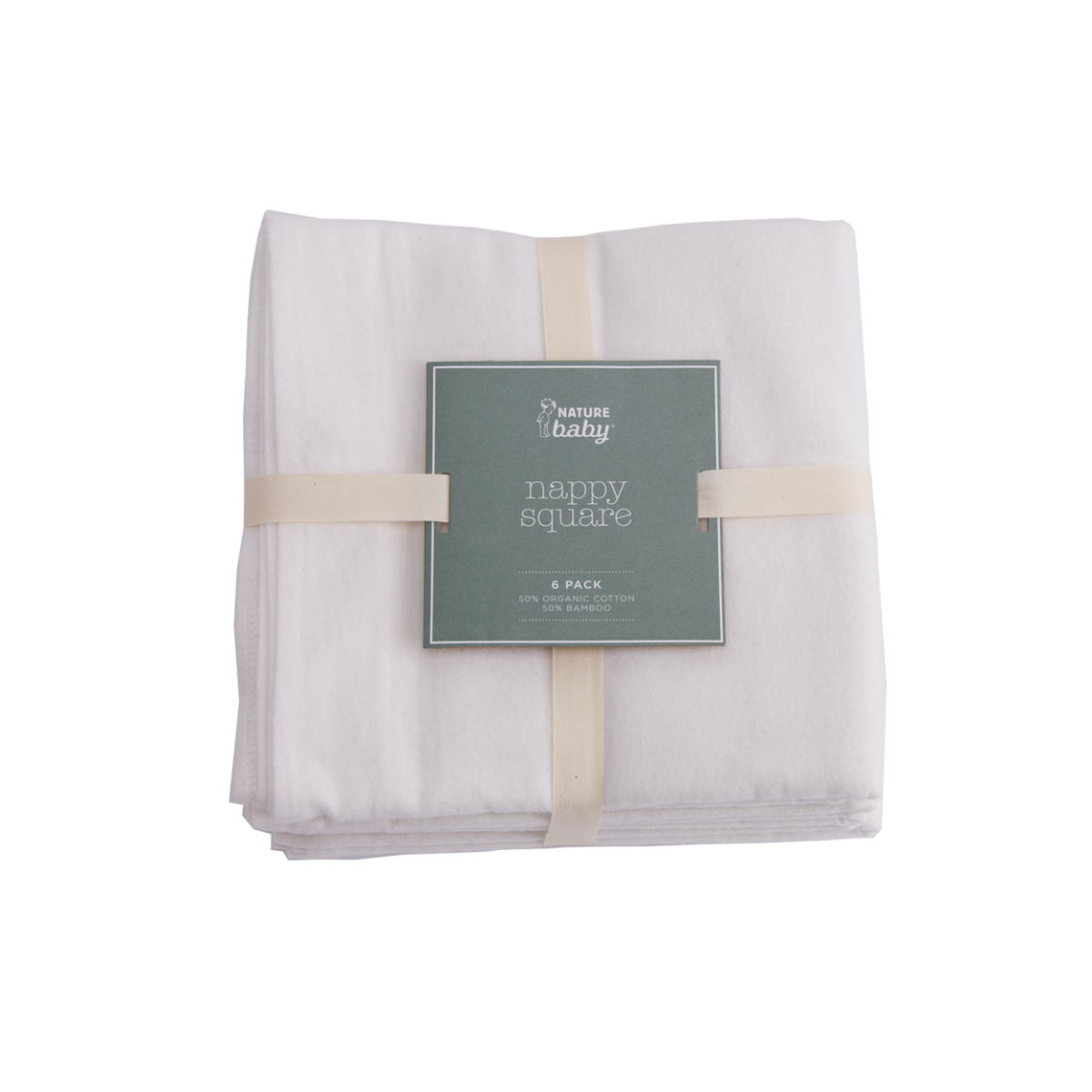 Cotton and Bamboo Nappy Squares - 6 Pack - - Nature Baby